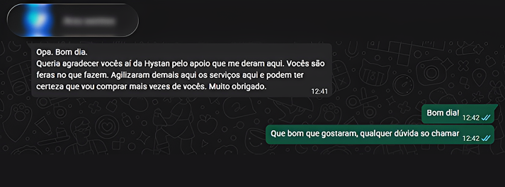 Avaliação cliente 1